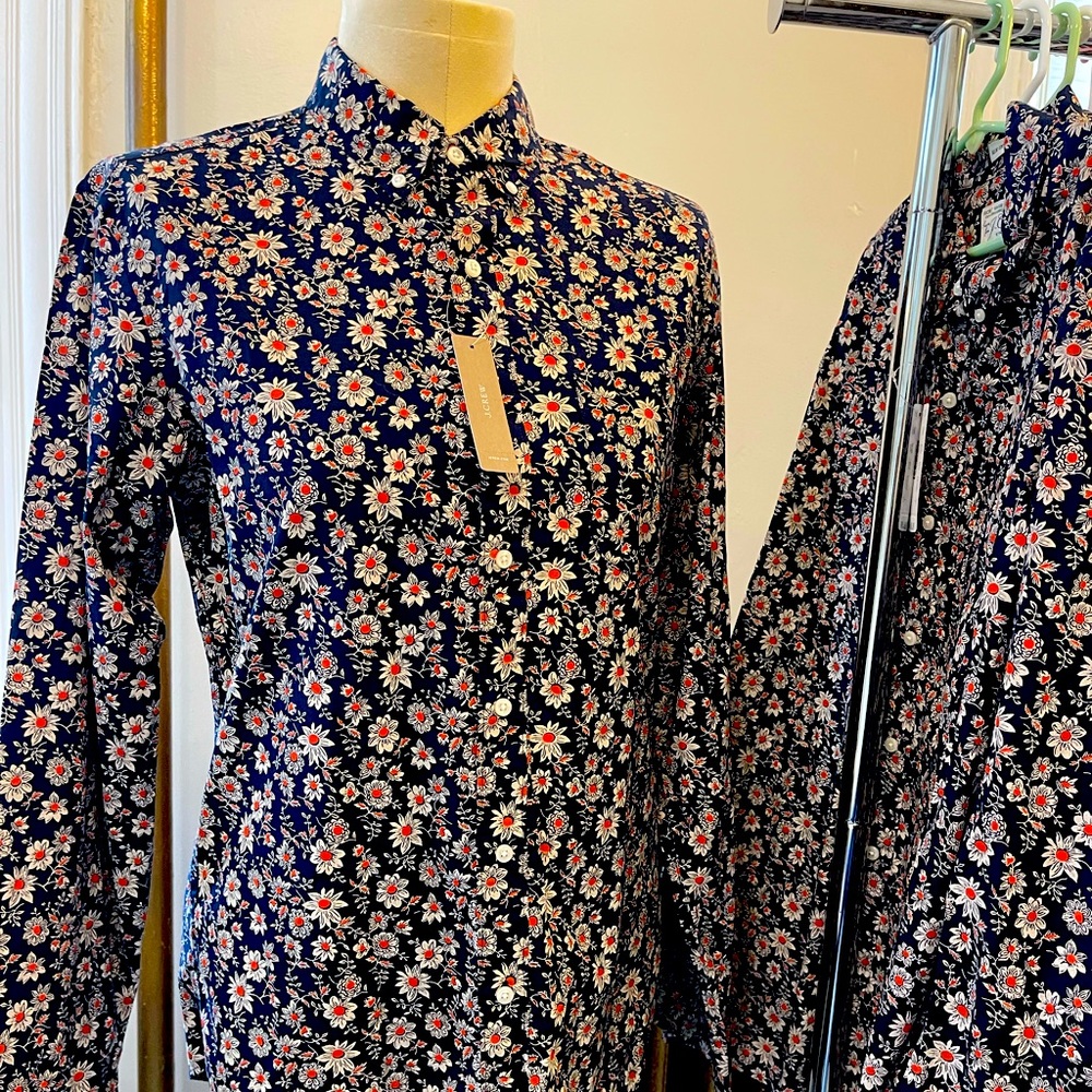 J. Crew NWT Slim fit, Floral Garden Blk/Multi